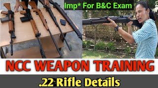 NCC WEAPON TRAINING  22 Rifle Details  Very Important for B amp C Exam [upl. by Ahtikal965]