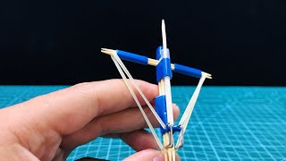 1 INVENTIONToothpick crossbowHow to make a crossbow with toothpicks [upl. by Eba]