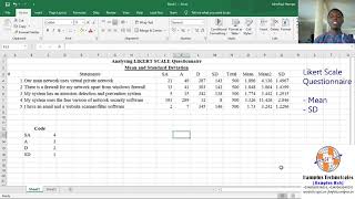 Likert Scale Analysis  Mean and Standard Deviation [upl. by Fonzie]