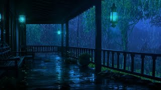 Heavy Rain in the forest and Thunderstorm sounds for Sleep [upl. by Ardnuahsal]