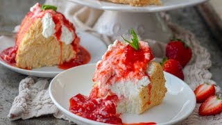 Angel Food Cake with Lemon Pie Filling [upl. by Quinby]