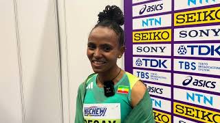 Gudaf Tsegay After 3000m Silver Medal At World Indoor Championships [upl. by Freda692]