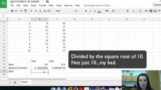 Standard Error of the Mean in Google Sheets [upl. by Roe626]