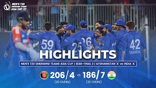 India A vs Afghanistan A  Mens T20 Emerging Teams Asia Cup  SemiFinal 2 [upl. by Bert]