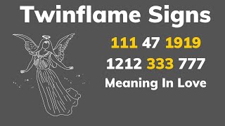 Twin Flame Connection  Seeing Repeat Angel Numbers Meaning 111 47 1919 1212 333 777 in Life Love [upl. by Kcoj867]