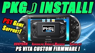 PKGj INSTALL PS VITA CUSTOM FIRMWARE PS1 Games Support Enso 365 amp 360 [upl. by Donetta46]