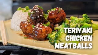 Teriyaki Chicken Meatballs Recipe • Juicy Chicken Meatballs in Homemade Teriyaki Sauce [upl. by Annoid]