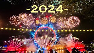 London fireworks 2024 ⎮ New Years Eve ⎮ Mayor of London ⎮ Best view [upl. by Blinnie]