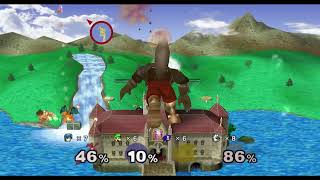 Super Smash Bros Melee Akaneia Build v09 Luigi vs Sonic vs Marth vs Wolf 10 Stocks [upl. by Amsirp]