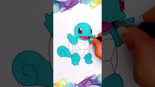 On colorie CARAPUCE  POKEMON 💧 Abonne toi et like cest gratuit et ça fait plaisir 🤗 [upl. by Bedell159]