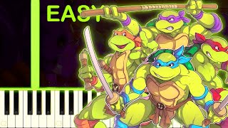 TEENAGE MUTANT NINJA TURTLES SHREDDERS REVENGE THEME  EASY Piano Tutorial [upl. by Clothilde]