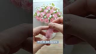 Handmade diy ribbon rose flowershandmade handmadegifts flowers gift ribbon rose handmadecraft [upl. by Hedges126]