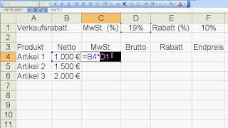 Excel10AbsoluteAdressierungTeil2 [upl. by Anilas]