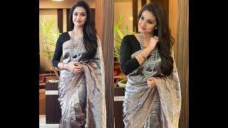 actress keerthy suresh sarees collection [upl. by Nemajneb485]