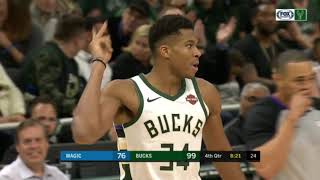 HIGHLIGHTS Bucks improve to 60 after rout of Magic [upl. by Nyleda]