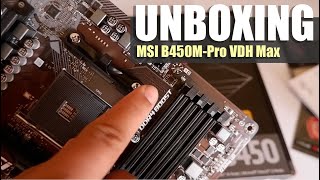 MSI B450m Pro VDH Max unboxing  Cheap motherboard for ryzen 5 5600X [upl. by Wareing]