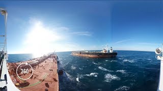 Underway ShiptoShip STS Transfer Operation  360 Video [upl. by Kcuhc]