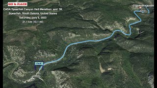 CASA Spearfish Canyon Half Marathon amp 5K fly over the race path [upl. by Lehcsreh]