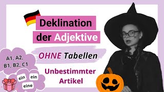 Deklination der Adjektive OHNE Tabellen  unbestimmter Artikel  MiniUnterricht mit Yuliia [upl. by Dlanar]