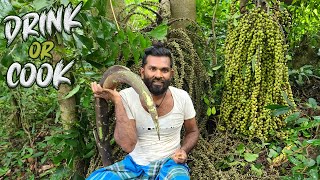 Caryota Urens recipe by a village boy  How to cook a kithul flower in village style  village life [upl. by Franz69]