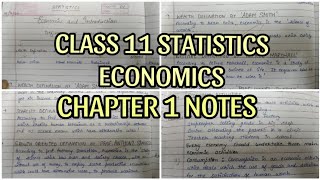 Class 11 Statistics economics chapter 1 handwritten notes 📚✨️ [upl. by Anahtor120]