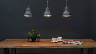 Bareettafel hanglamp 3licht betonlook  Straluma 02820081 [upl. by Elvin]