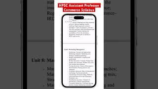 Syllabus for HPSC Assistant Professor Commerce exam Enroll now hpsc hpscassistantprofessor [upl. by Garvin]