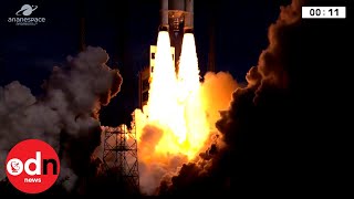 Blast Off ESA Launches Ariane 5 Rocket Carrying Data Relay System [upl. by Xella]