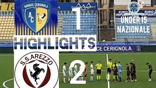 HIGHLIGHTS UNDER 15 AUDACE CERIGNOLA 12 AREZZO 20102024 [upl. by Sonnnie]