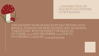 PHENOLOGY OF SOILINHABITING OF MACROFUNGI IN UITM PAHANG  OUTSTANDING PERFORMANCE [upl. by Dougald671]