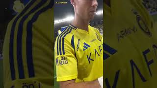 Cristiano Ronaldo signs the shirt for a photographer after the Al Nassr match [upl. by Newbold]