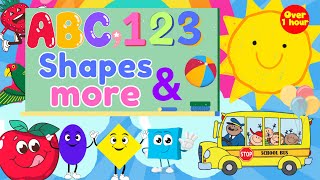 ABC 123 SONGS FOR KIDS COLORS SHAPES AND MORE  ABCtv 123tv Children  6 Alphabet Song amp 34 Videos [upl. by Malcom688]