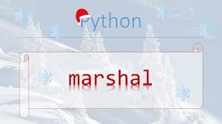 Python Modules 6 Marshal Internal Python object serialization Marshaling [upl. by Betteanne]