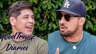 Brandon Moreno  Food Truck Diaries  BELOW THE BELT with Brendan Schaub [upl. by Yatnod957]