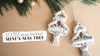 DIY Macrame Mini Christmas Tree Tutorial LastMinute Macrame Christmas Project [upl. by Aenat]