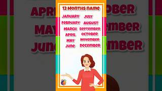 12 months name in english  months of the Year song months educational [upl. by Einaej]