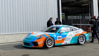 Porsche gt3 cup car onboard on track  Circuit Mettet [upl. by Anaujik32]