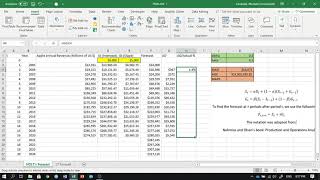 Forecasting for a Dataset with Trend Holts Double Exponential Smoothing Method using Excel [upl. by Lasley295]