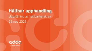 Hållbar upphandling  del fyra [upl. by Wenz454]