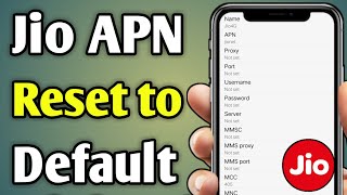 Jio 4G Lte Apn Settings For Android  Restore To Default [upl. by Pollitt53]