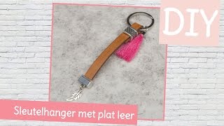 DIY sieraden maken met Kralenhoekje  sleutelhanger met plat leer [upl. by Lauer]