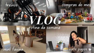 Vlog da minha rotina  compras do mês treinos Mini faxina bate papo sobre a semana lanches e [upl. by Yreme]