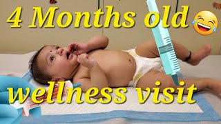 4 month old baby doctor visit  what happens at babys 4 month checkup  4 months old gets vaccines [upl. by Fabiola]