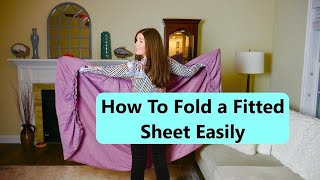 How to Fold a FITTED Sheet Easily [upl. by Pathe126]