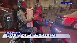 DC delivery drivers handling of three pizzas on scooter prompts frustration questions about refund [upl. by Eciuqram177]