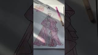 fashion sketchbook asmr  soft pink dress 9 [upl. by Elleved]