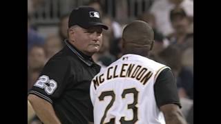 2001 Pirates Lloyd McClendon is ejected after a close call steals first base 62601 [upl. by Sahc]