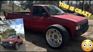 Will 24x12quot Wheels Fit On Nissan Hardbody  Installing 4quot Drop Blocks  Squatting A Mini Truck [upl. by Noguchi]