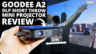 GooDee A2 REVIEW PalmSized Projector with Builtin Battery [upl. by Liahkim]