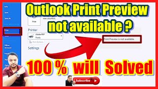 Print Preview is not Available in Outlook Print Preview is not Available II Print Preview Problem [upl. by Pearlstein]